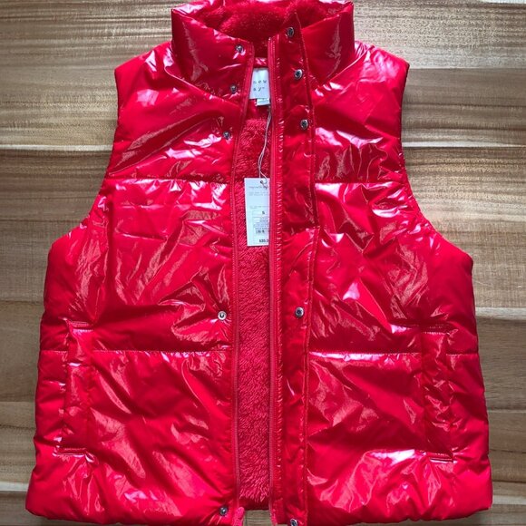 A New Day Womens Red Puffer Vest Lightweight Quilted Outerwear W/ Pockets Small - Picture 7 of 10